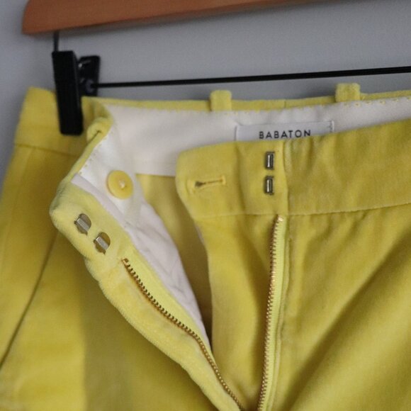 Babaton Aritzia Women's Sz 0 Yellow Atelier Straight Leg Casual Trouser Pants - Picture 4 of 13